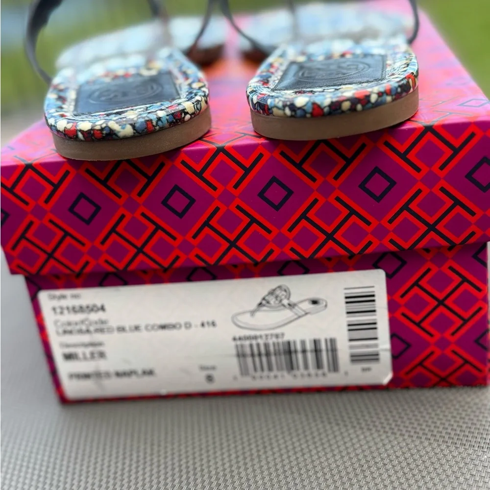 Tory Burch Multicolor Linosa Patterned Miller Sandals - size 8 - Picture 5 of 5